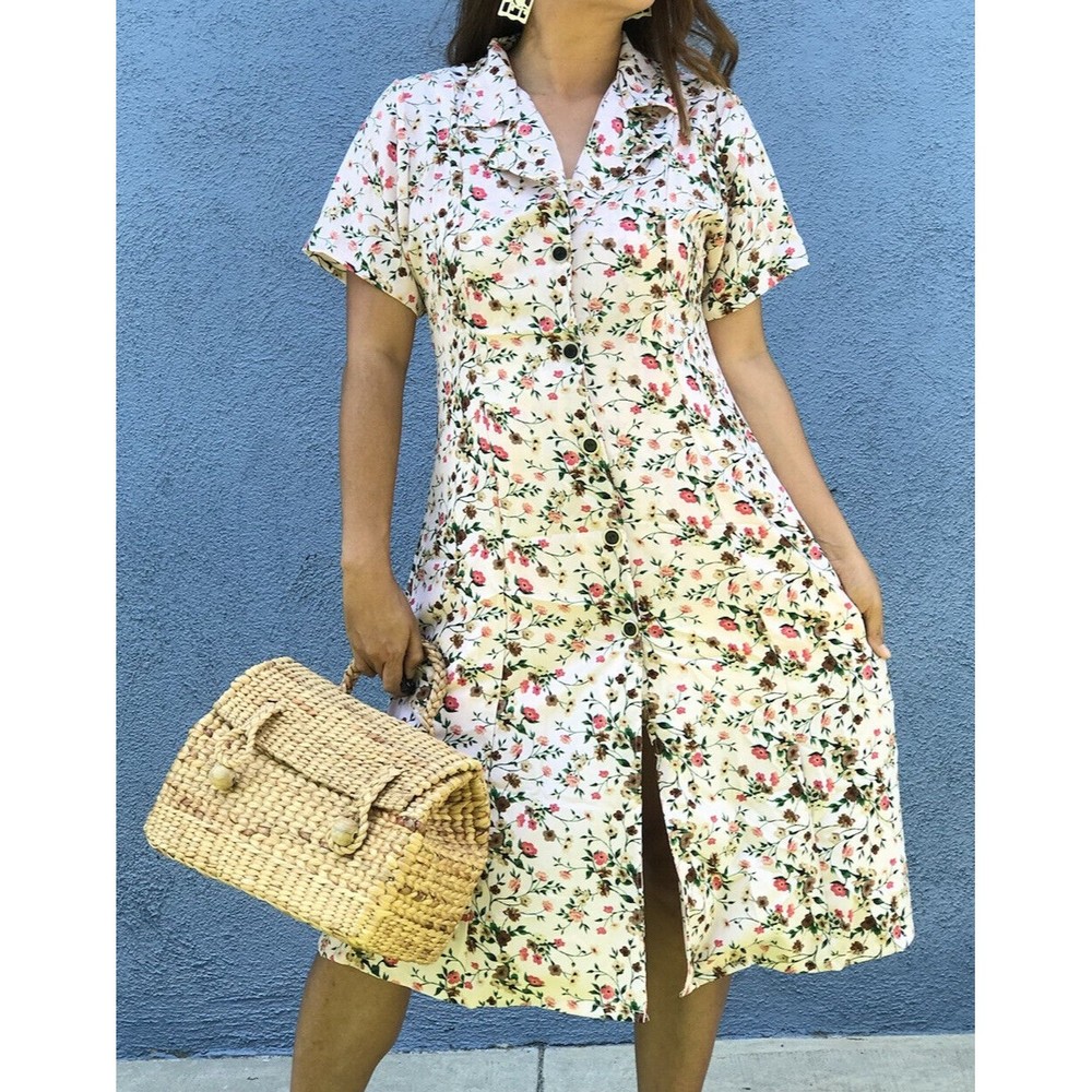 NWT Vintage Retro Style Blazer Dress Midi Dress Soft Pink Tie Back Size Fits SML